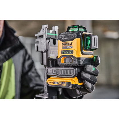 DEWALT DCLE34031D1-QW Nivel láser autonivelante VERDE de 3 líneas 360° con batería 18V Li-Ion 2Ah