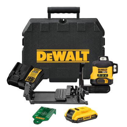 DEWALT DCLE34031D1-QW Nivel láser autonivelante VERDE de 3 líneas 360° con batería 18V Li-Ion 2Ah