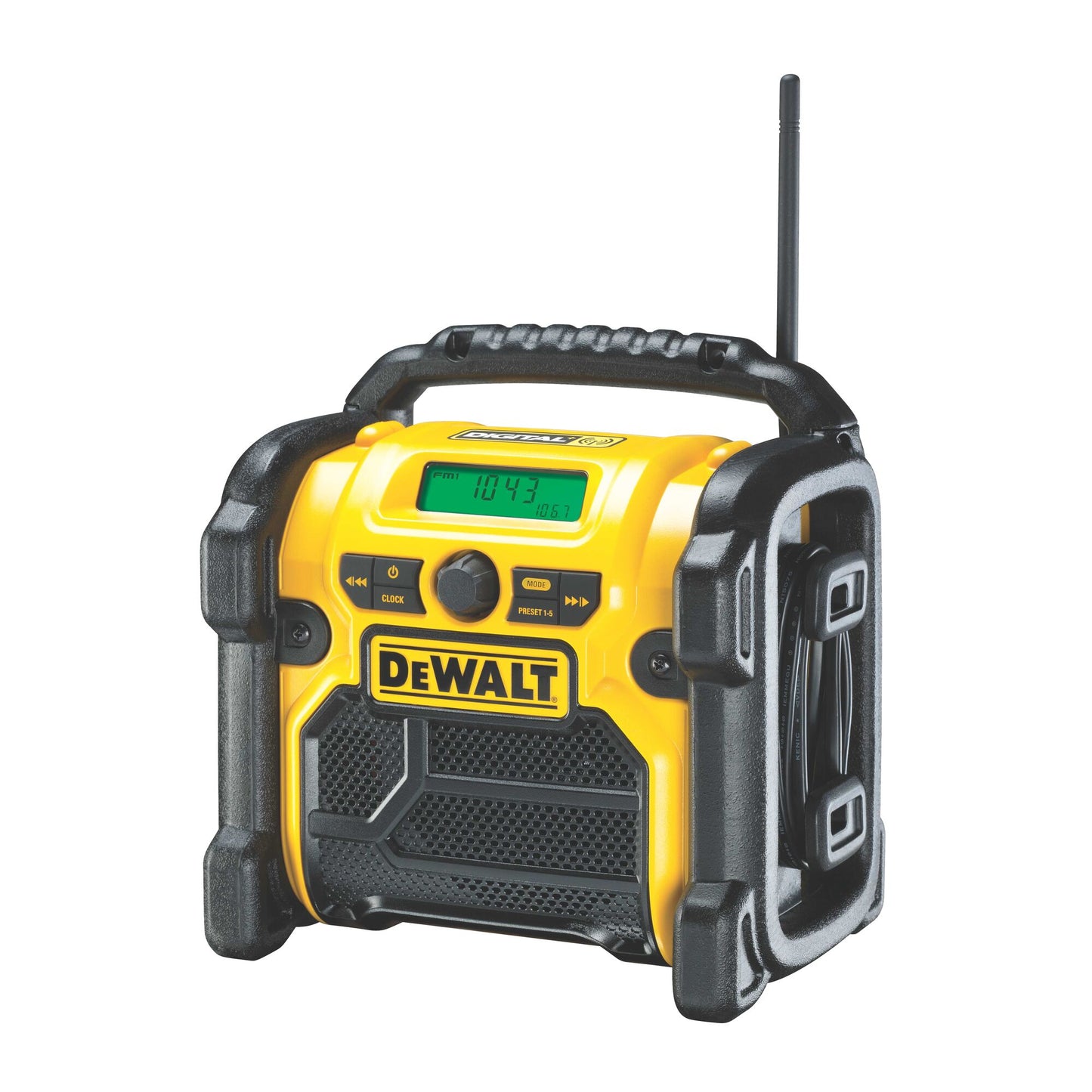 DEWALT DCR020-QW Radio estéreo digital FM y DAB 10.8/18V, sin batería ni cargador