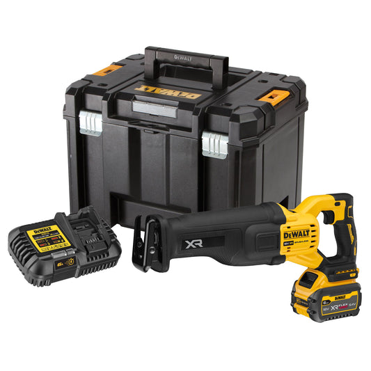 DEWALT DCS386T1-QW Sierra Sable Compacta sin escobillas con 1 batería 18/54v Flexvolt 6.0Ah