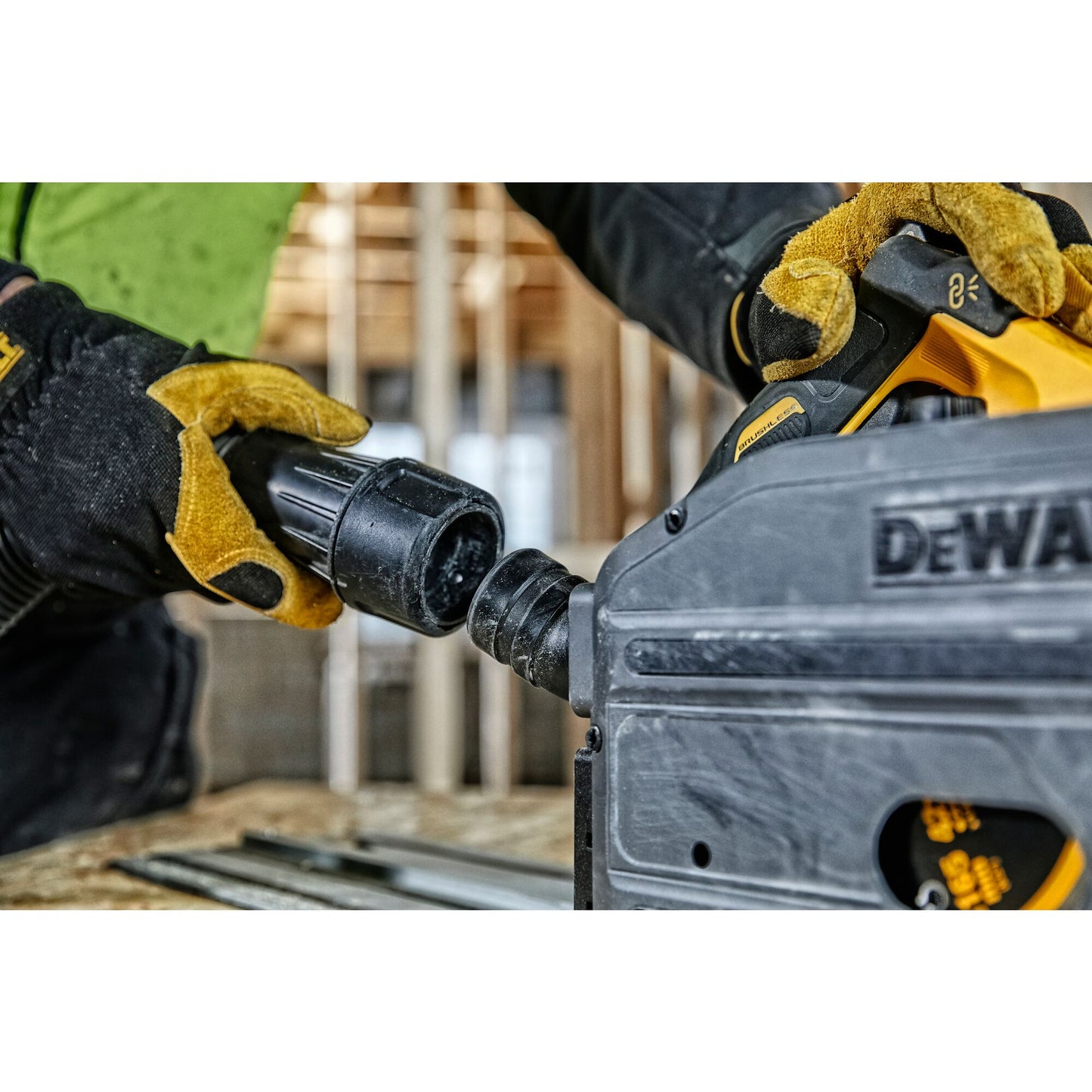 DEWALT DCS520T2R-QW 18/54V XR 165mm Plunge Saw with 2 x 6Ah Flexvolt Lithium Ion Batteries + 1.5m Guide Rail