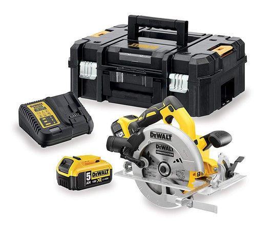 DEWALT DCS570P2-QW 18 Volt Akku-Handkreissäge 64mm (bürstenlos) mit 2x18V 5,0Ah Akkus