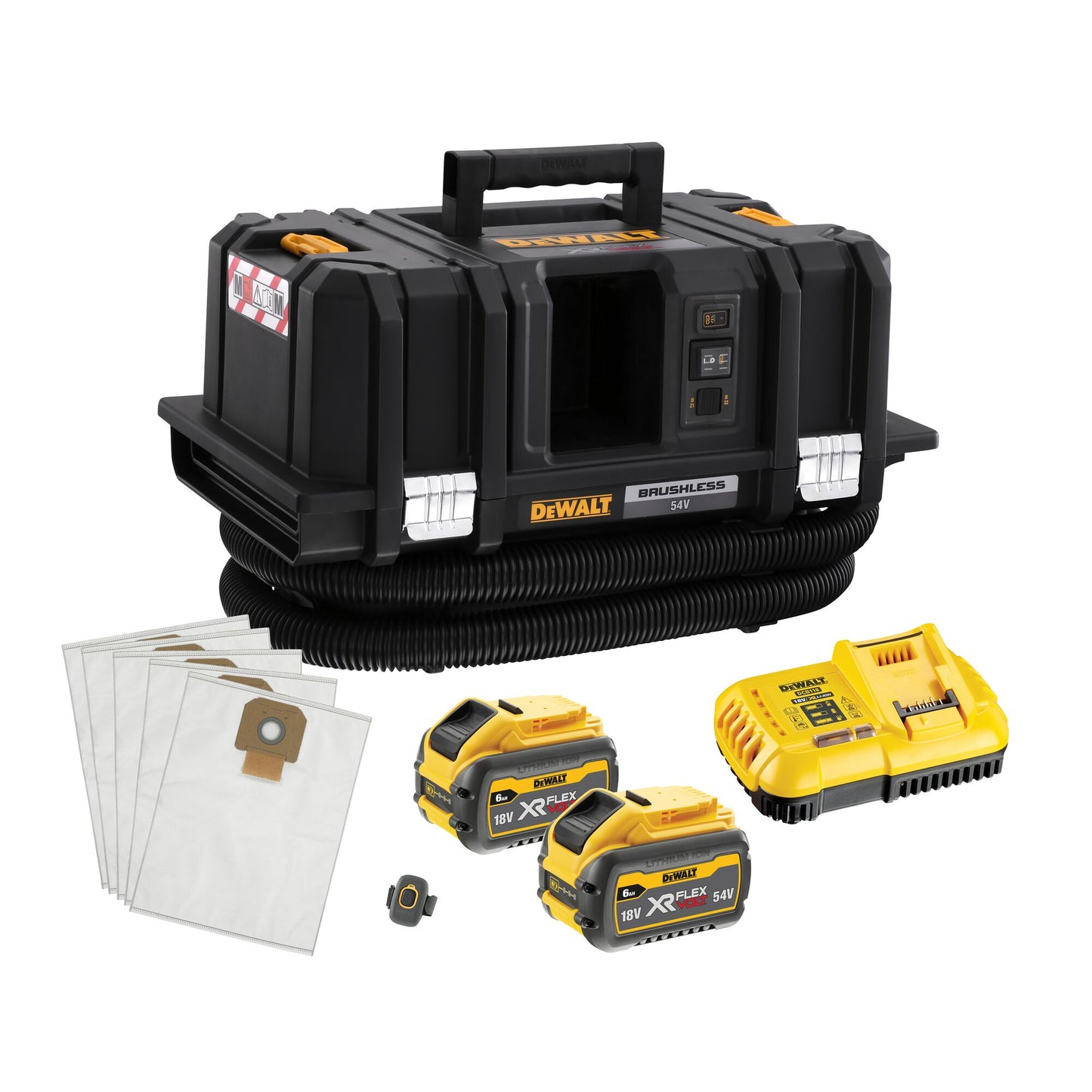 DEWALT DCV586MT2-QW Aspirador sólidos y líquidos con 2 baterías XR Flexvolt 18/54V 6.0Ah