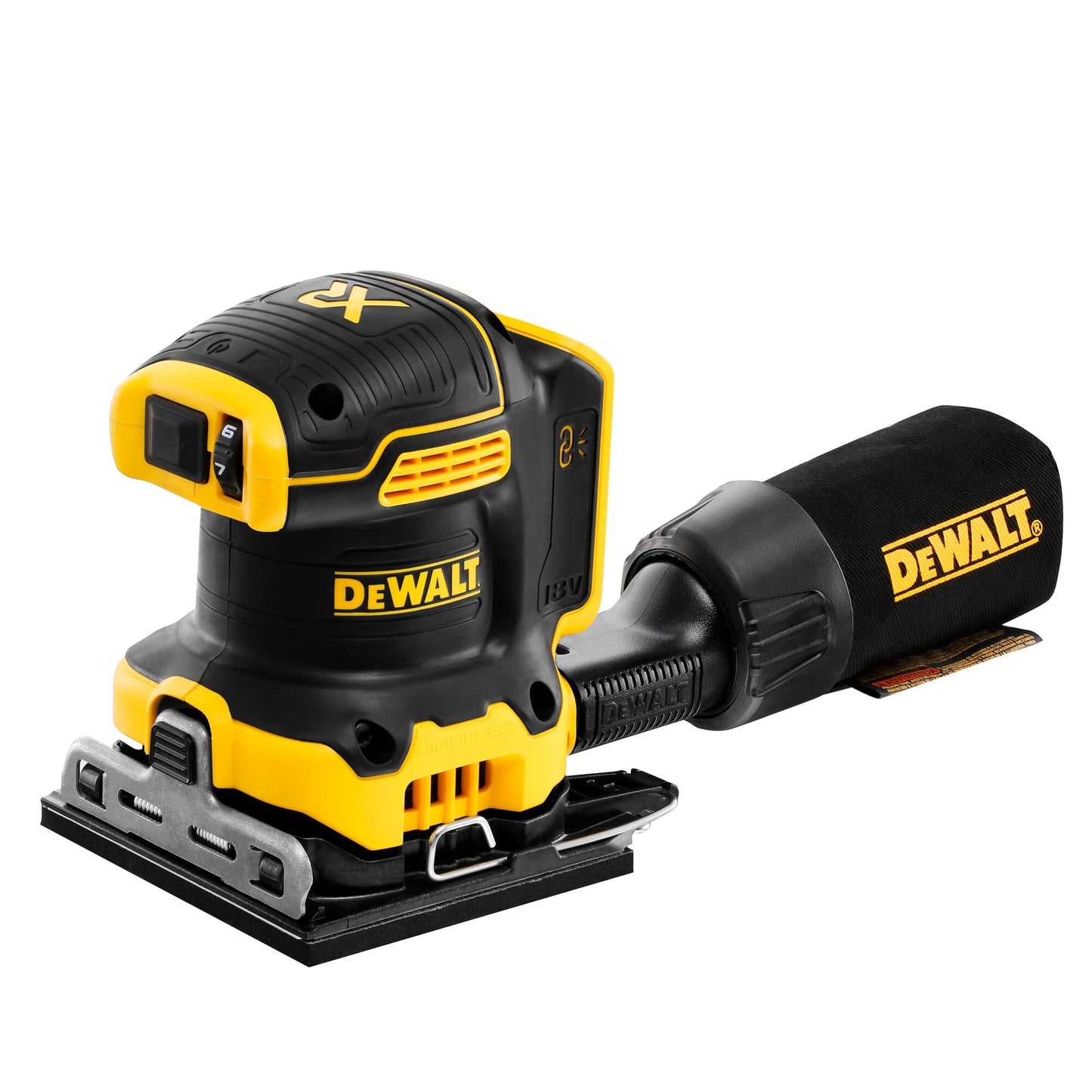 DEWALT DCW200NT-XJ 18V XR Brushless 1/4 Sheet Palm Sander - Bare Unit