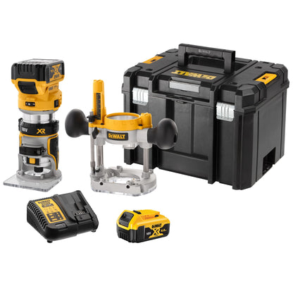 DEWALT DCW604P2-QW 18 volt Akku-Kombifräse (Ober- und Kantenfräse), 2x18V 5,0Ah Akkus