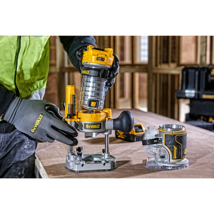 DEWALT DCW604P2-QW 18 volt Akku-Kombifräse (Ober- und Kantenfräse), 2x18V 5,0Ah Akkus