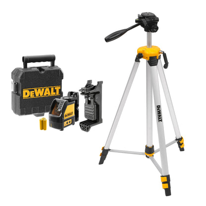 DEWALT DW088KTRI-XJ Horizontal und vertikal selbstnivellierender Kreuzlinien-Laser + Aluminiumstativ