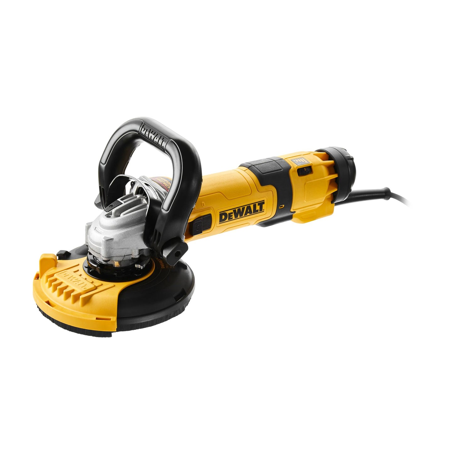 DEWALT DWE4257KT-QS Mini-amoladora 125mm 1500W con disco de copa y protector para pulidos