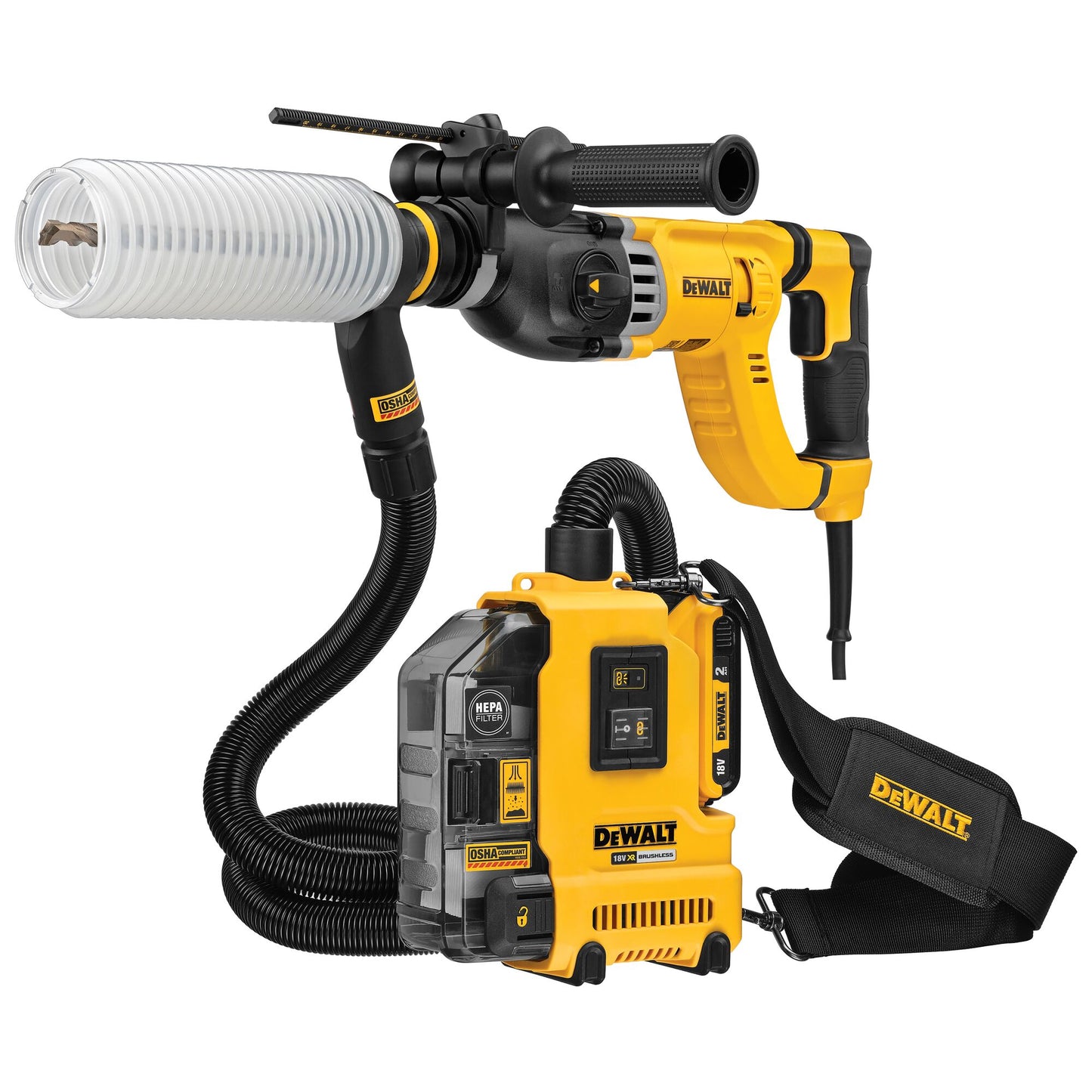 DEWALT DWH161D1-QW Aspirador de Sólidos portátil con 1 batería de 18V 2.0Ah