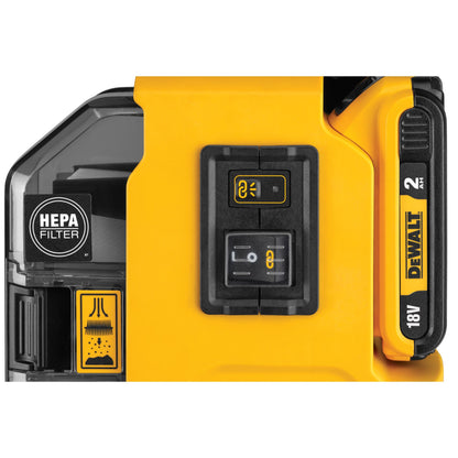 DEWALT DWH161D1-QW Aspirador de Sólidos portátil con 1 batería de 18V 2.0Ah