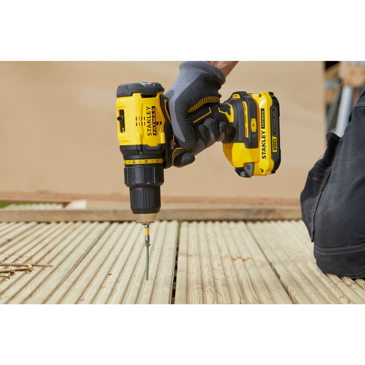 STANLEY FATMAX SFMCD720D2K-QW V20 Cordless Brushless Drill Driver with 2 x 2.0Ah Lithium Ion Batteries and Kit Box