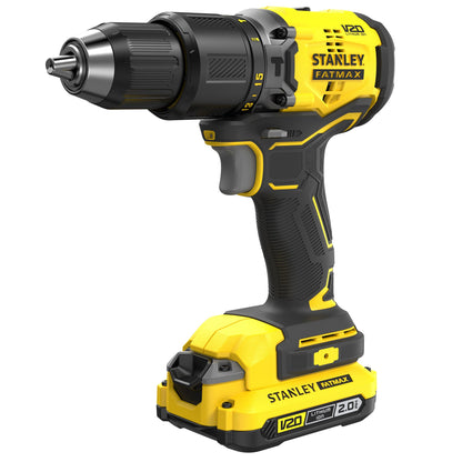 STANLEY FATMAX SFMCD715D2K-QW Perceuse Visseuse à percussion BRUSHLESS 60Nm - 18V - 15 réglages de couple, Mandrin 1 main 13mm, 0-600 / 1900 trs/min, 0-32300 cps/min