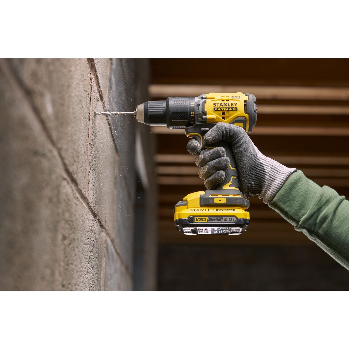 STANLEY FATMAX SFMCD715D2K-QW Perceuse Visseuse à percussion BRUSHLESS 60Nm - 18V - 15 réglages de couple, Mandrin 1 main 13mm, 0-600 / 1900 trs/min, 0-32300 cps/min