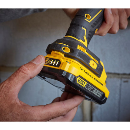 STANLEY FATMAX SFMCD715D2K-QW Perceuse Visseuse à percussion BRUSHLESS 60Nm - 18V - 15 réglages de couple, Mandrin 1 main 13mm, 0-600 / 1900 trs/min, 0-32300 cps/min