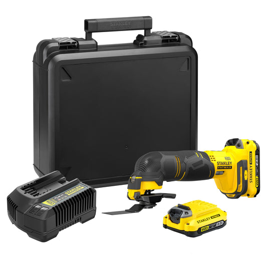 STANLEY FATMAX SFMCE500D2K-QW V20 Cordless Multi Material Cutting Tool with 2 x 2.0Ah Lithium Ion Battery and Kit Box
