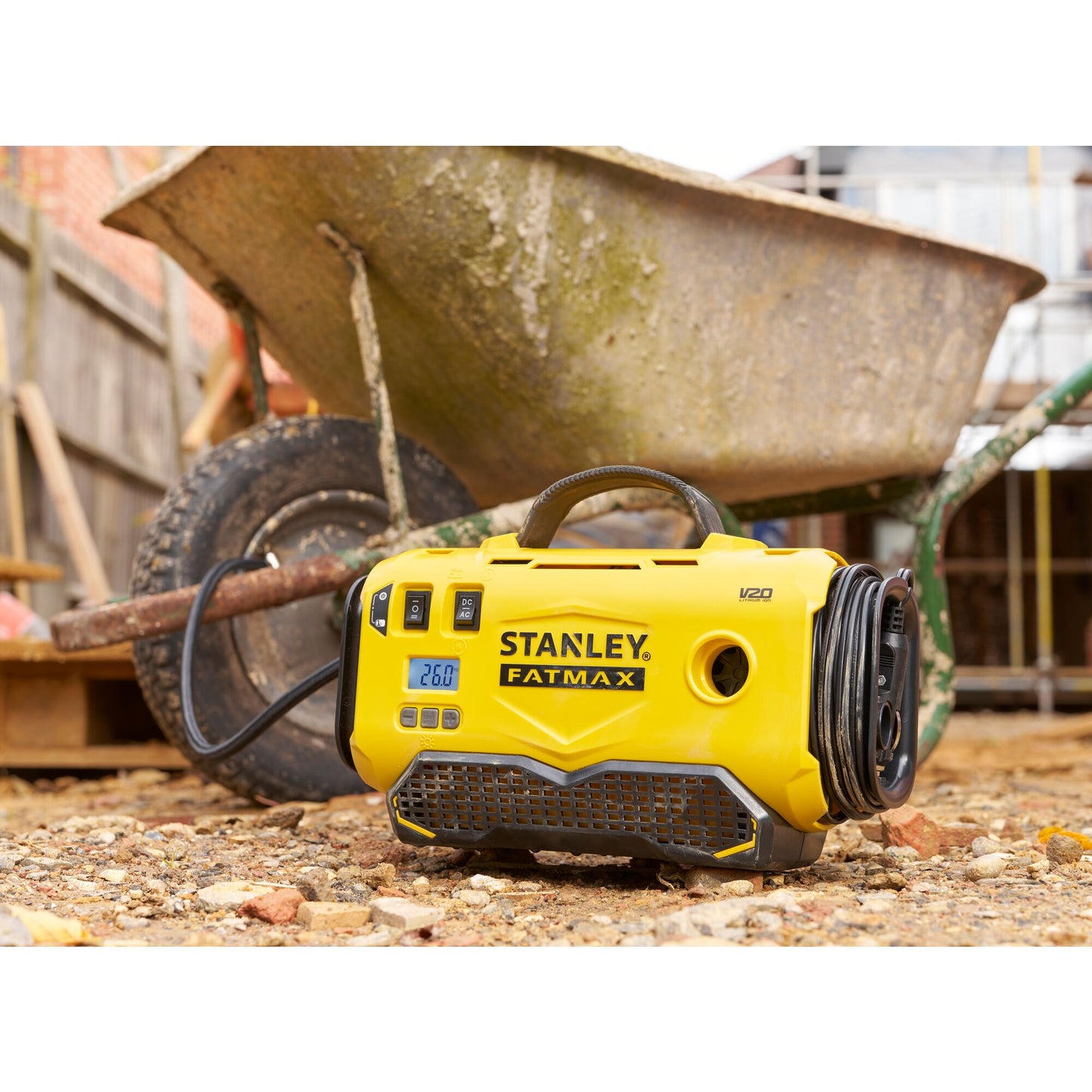 STANLEY FATMAX SFMCE520B-QW V20 11 Bar Kompressor, ohne Batterien und Ladegerät