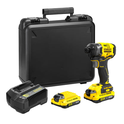 STANLEY FATMAX SFMCF820D2K-QW Avvitatore a impulsi 1/4'' brushless V20, 2 batterie 18V - 2.0Ah