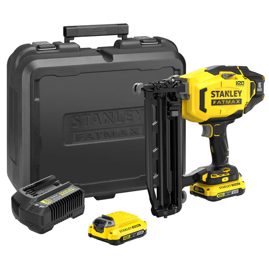 STANLEY FATMAX SFMCN616D2K-QW Cloueur de finition V20, 2 batteries 18V 2.0Ah