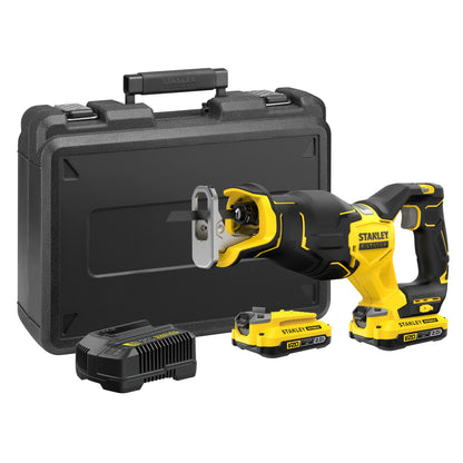 STANLEY FATMAX SFMCS310D2K-QW Sierra sable brushless V20, 2 baterías 18V 2.0Ah