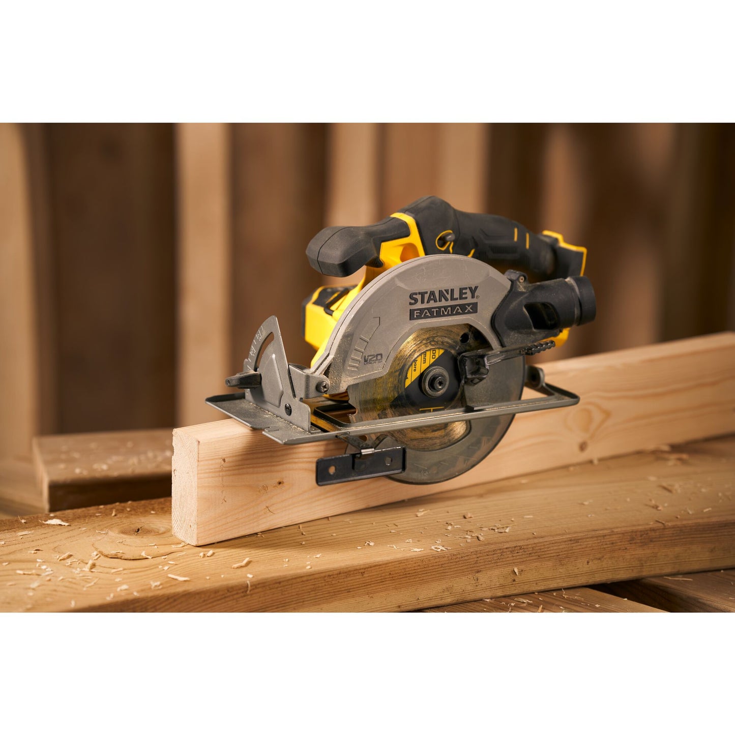 STANLEY FATMAX SFMCS500M2K-QW V20 Cordless Circular Saw with 2 x 4.0Ah Lithium Ion Battery and Kit Box