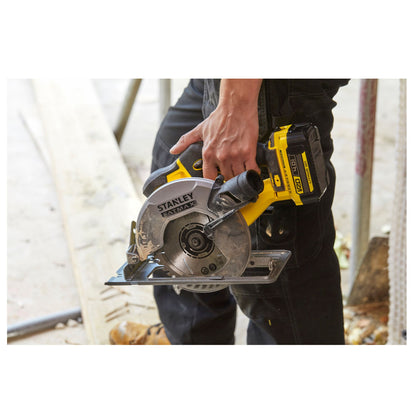 STANLEY FATMAX SFMCS500M2K-QW V20 Cordless Circular Saw with 2 x 4.0Ah Lithium Ion Battery and Kit Box