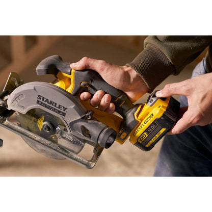 STANLEY FATMAX SFMCS500M2K-QW V20 Cordless Circular Saw with 2 x 4.0Ah Lithium Ion Battery and Kit Box