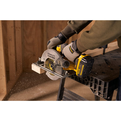 STANLEY FATMAX SFMCS500M2K-QW V20 Cordless Circular Saw with 2 x 4.0Ah Lithium Ion Battery and Kit Box