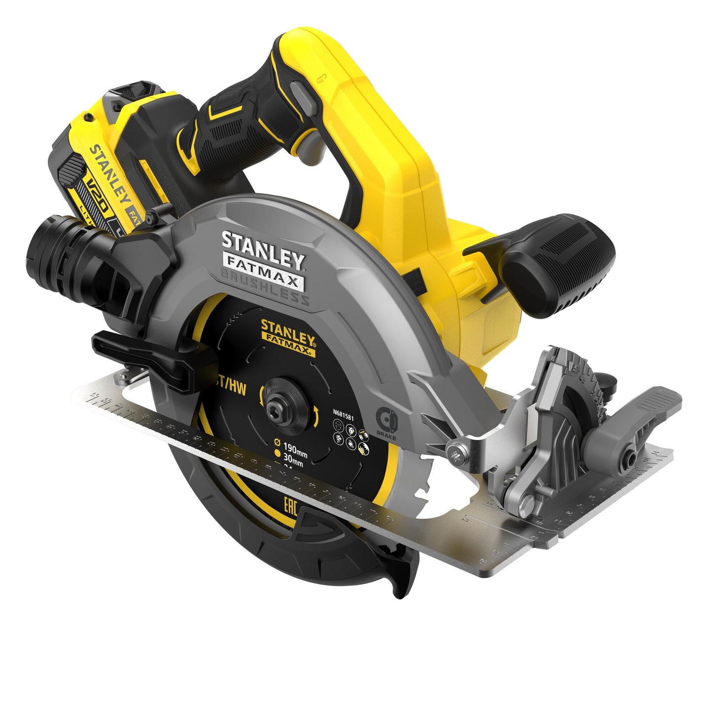 STANLEY FATMAX SFMCS550M2K-QW  V20 Cordless Brushless Circular Saw  with 2 x 4.0Ah Lithium Ion Battery and Kit Box