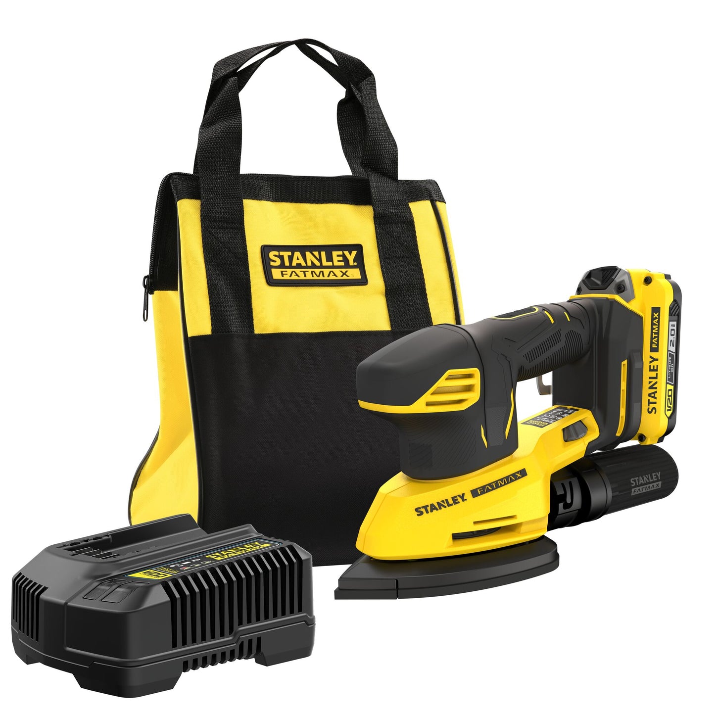 STANLEY FATMAX SFMCW221D1S-QW Ponceuse de finition V20, 1 batterie 18v 2.0Ah