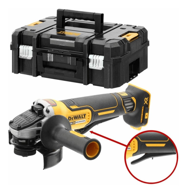 DEWALT DCG406NT-XJ Mini-Amoladora sin escob XR 18V 125mm sin carg/bat con interruptor hombre-muerto